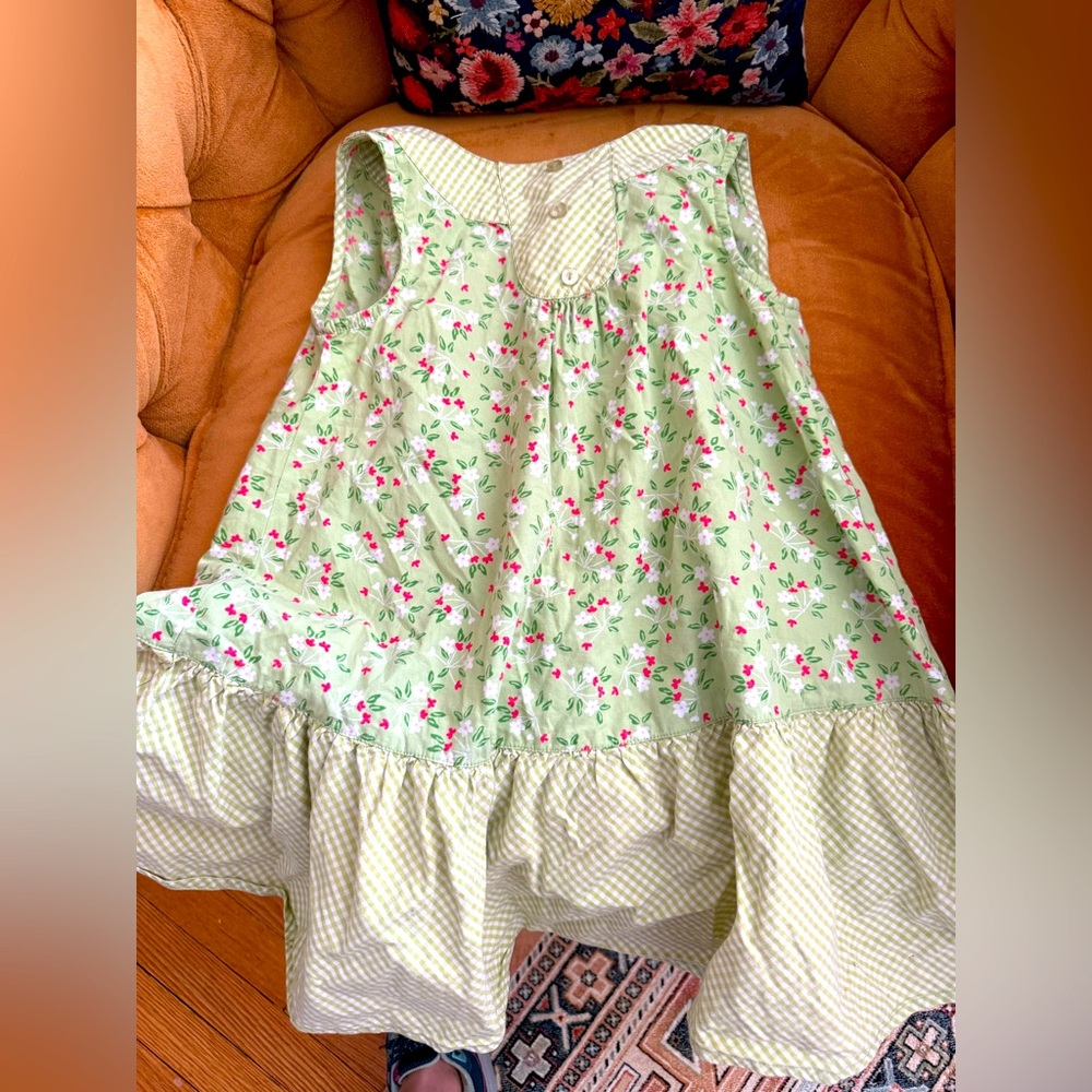 Laura Ashley Green Floral Cotton Dress
